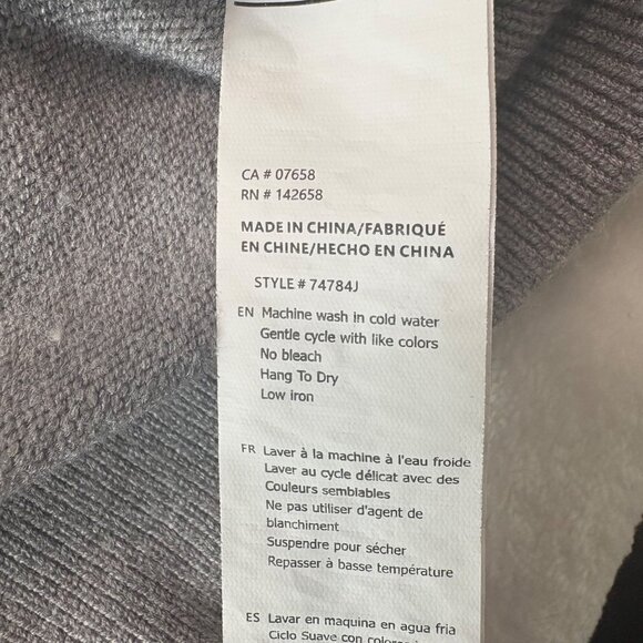 Womens Gray Knit Sweater Black Fair Isle Pattern Crew Neck Long Sleeve Size S - Picture 6 of 12